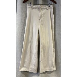 Bagatelle Collection Jeans Womens 8 Ivory High Rise Wide Leg Stretch Denim
